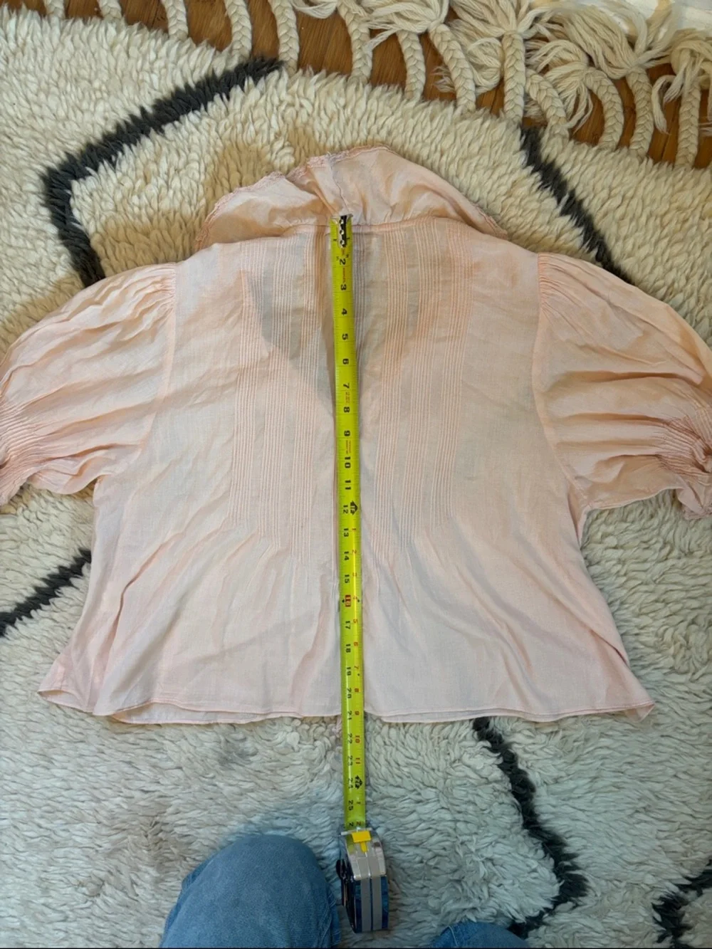 Doen Pale Pink Ruffled V-Neck Blouse - Picture 15 of 16
